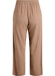 High-waisted cotton muslin trousers with loose legs, Brown, Packshot image number 1