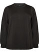 Long-sleeved jersey blouse with a round neck, Black, Packshot image number 0