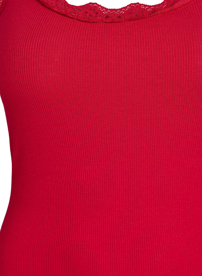 Top with lace trim, Red, Packshot image number 2