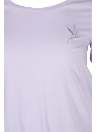 Short-sleeved cotton t-shirt with a print, Thistle Bird, Packshot image number 2