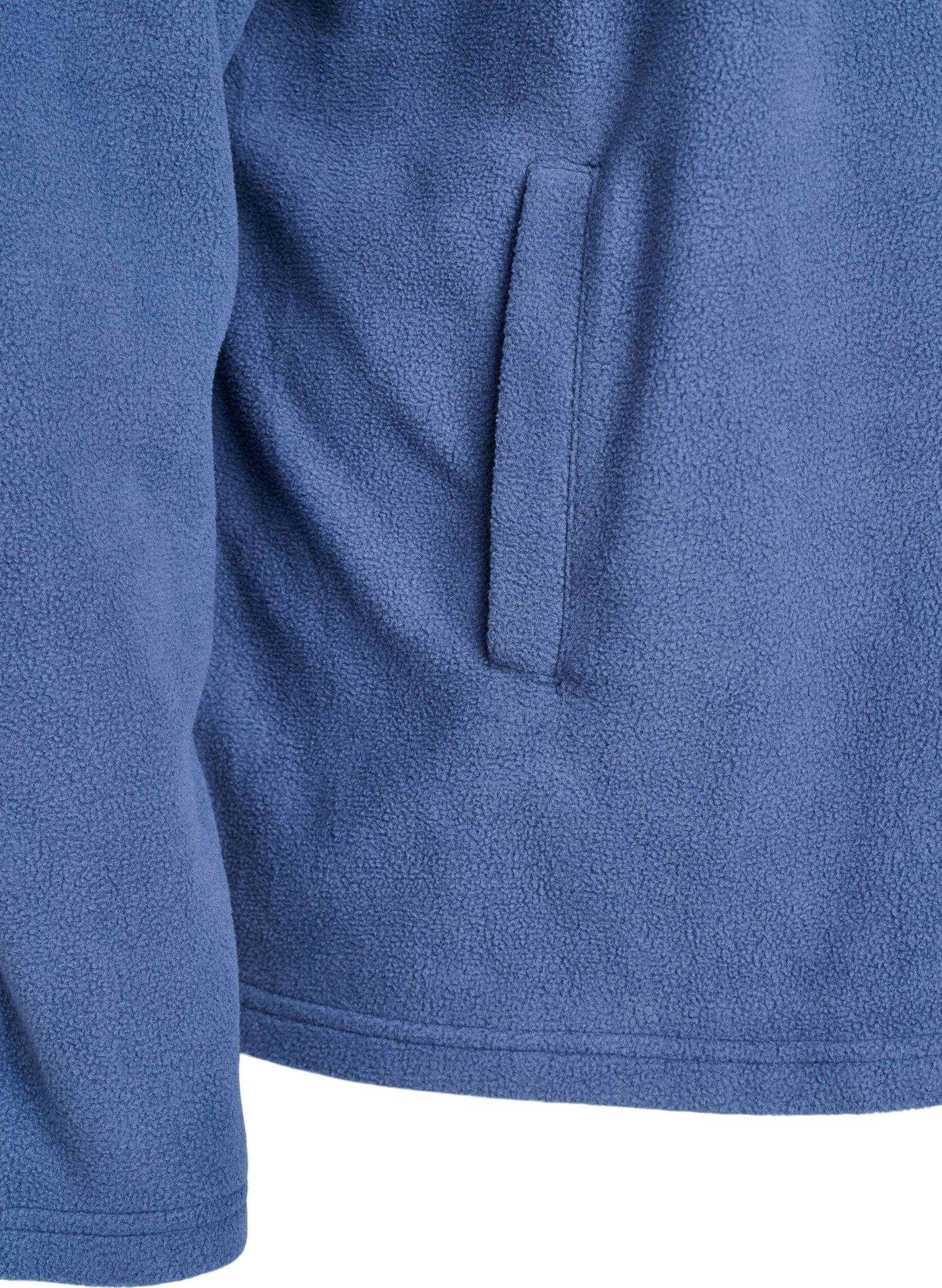 ZizzifashionFleece top with zipper and high collar, Blue, Packshot image number 3
