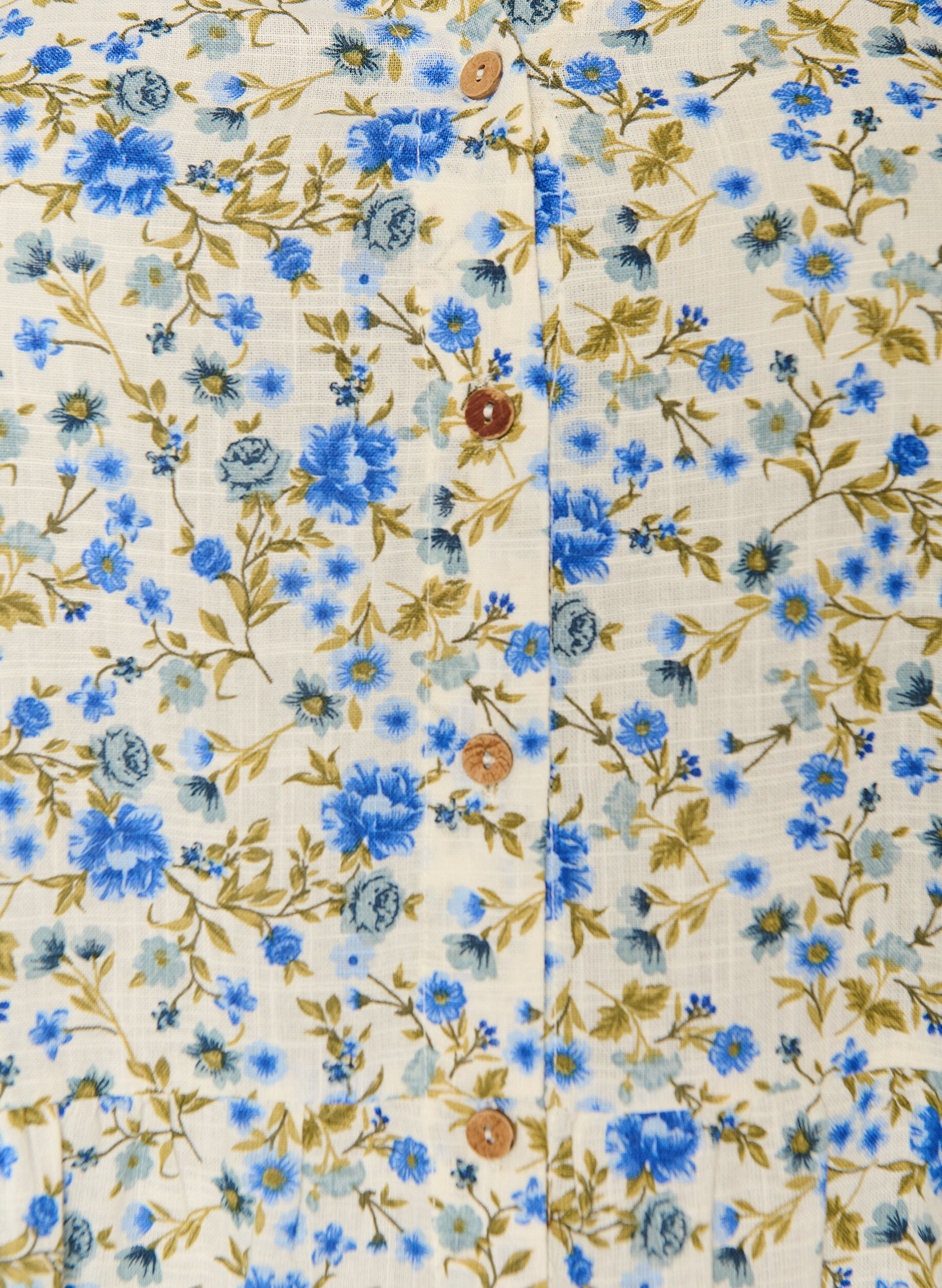 Zizzifashion Cotton midi dress with floral print, Blue, Packshot image number 2