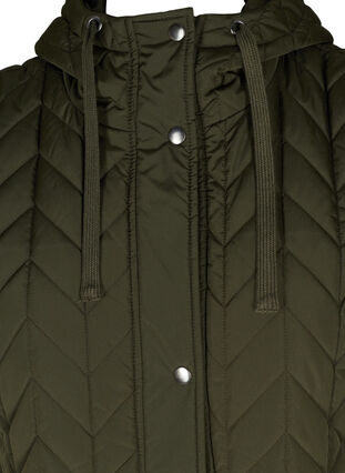 Long quilted vest with hood, Forest Night, Packshot image number 2