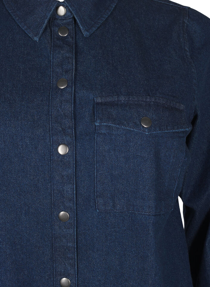 Denim jacket with chest pocket, Unwashed Denim, Packshot image number 2