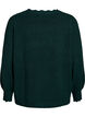 Knitted blouse with wavy edges, Green, Packshot image number 1