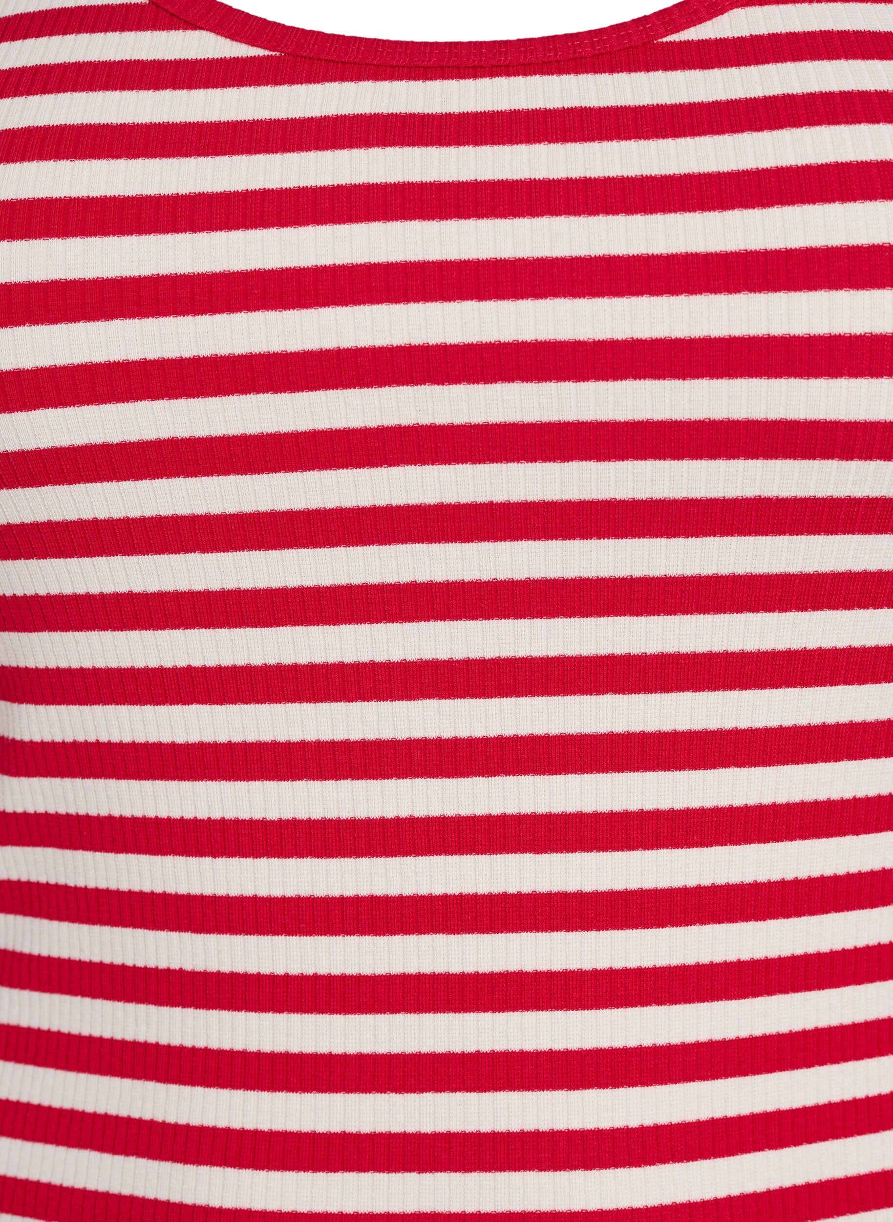 Zizzifashion Striped tank top with a rib structure, Snow W. U.R.Stripe, Packshot image number 2