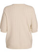 Knitted blouse with textured pattern and short sleeves, Beige, Packshot image number 1