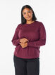 Knitted blouse with a round neck, Red, Model image number 0