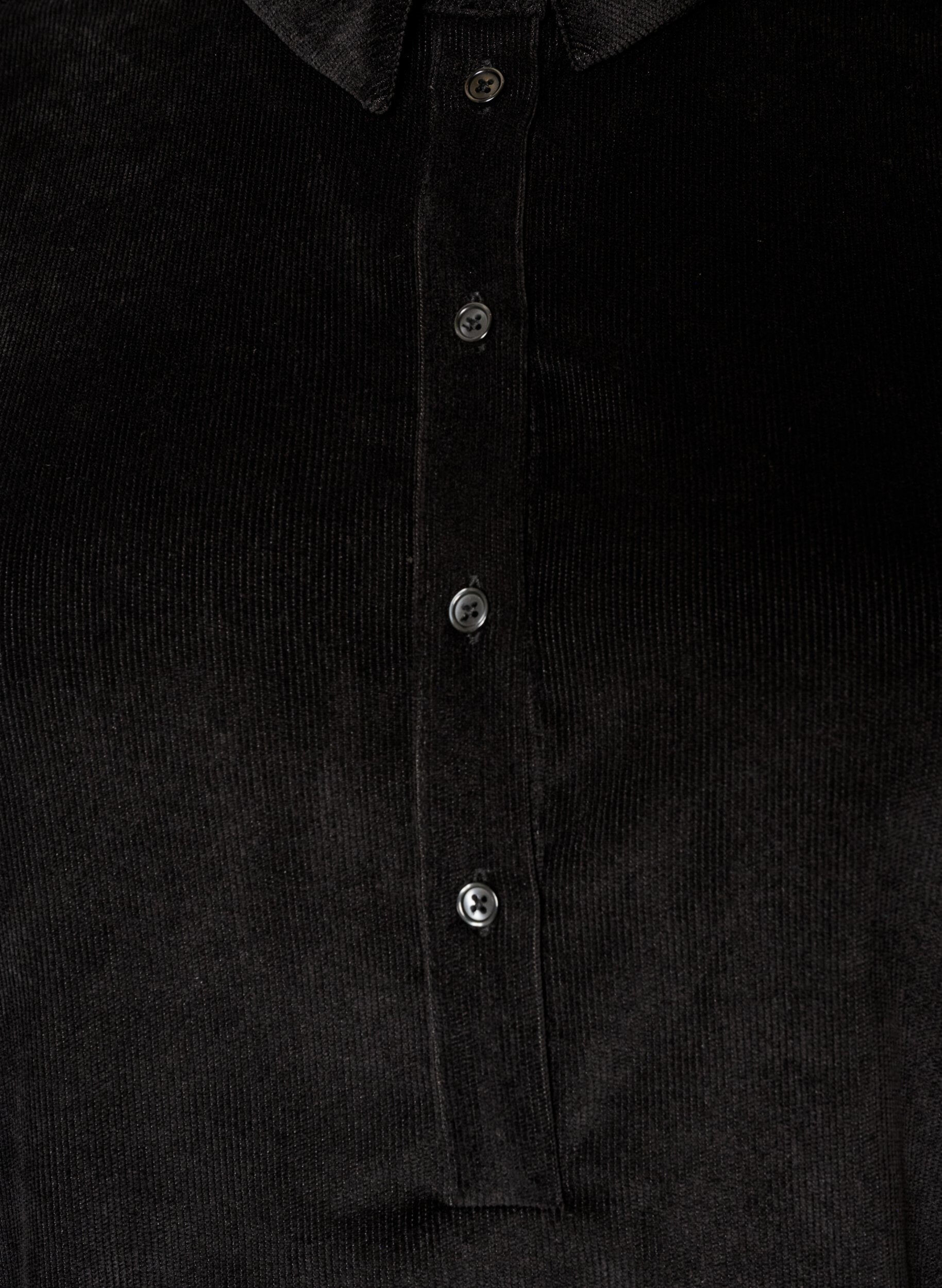 ZizzifashionCorduroy shirt dress with collar and button fastening, Black, Packshot image number 2