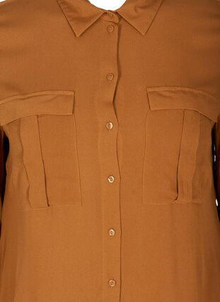 Viscose shirt with chest pockets, Argan Oil, Packshot image number 2