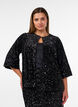 Cardigan with sequins and 3/4 sleeves, Black, Model image number 0