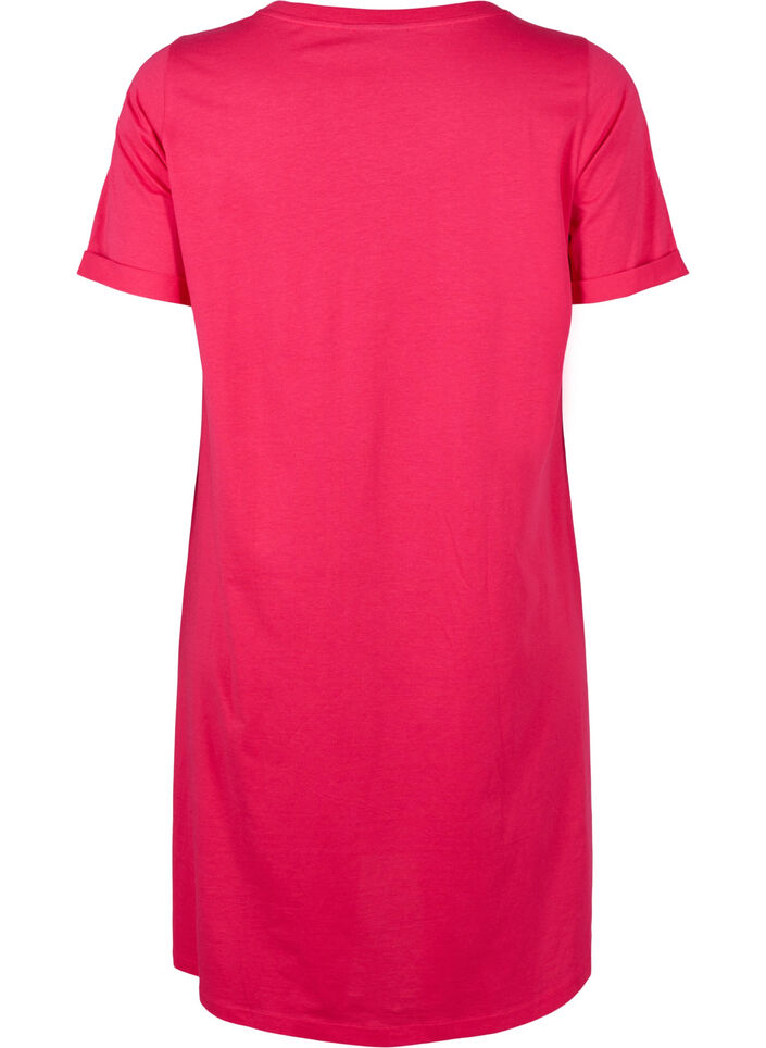Cotton t-shirt dress, Bright Rose, Packshot image number 1