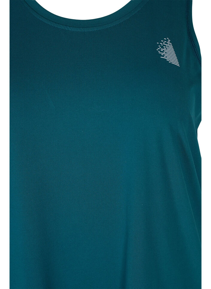 Plain-coloured sports top with round neck, Green, Packshot image number 2
