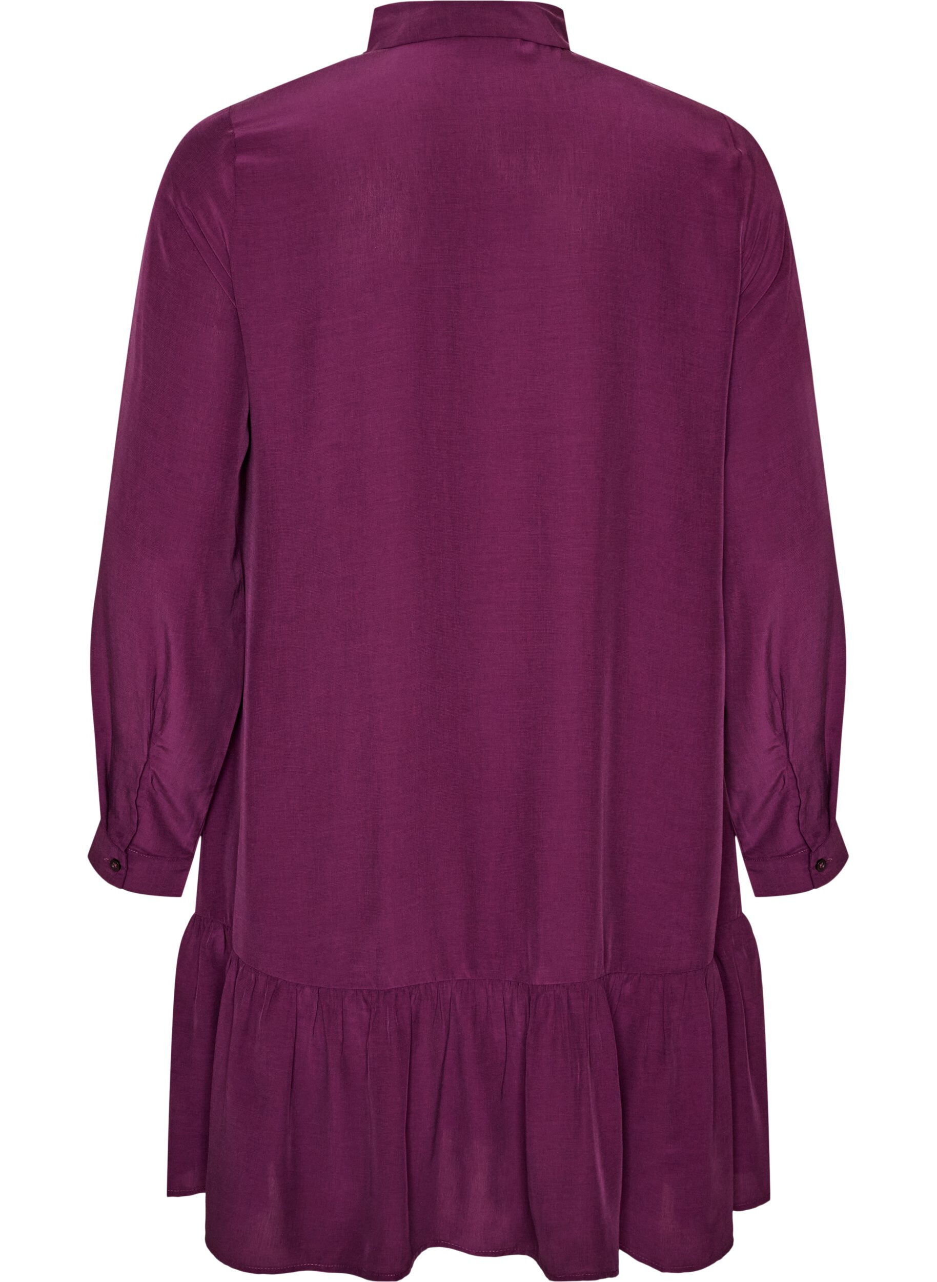 ZizzifashionShort shirt dress with ruffle tier, Purple, Packshot image number 1