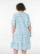 Short A-line dress in cotton muslin, Vanilla, Model image number 2