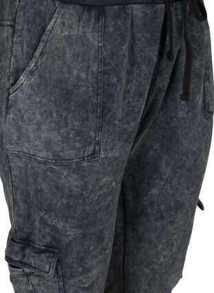 Acid wash trousers in a cotton blend, Grey acid washed, Packshot image number 2