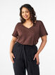 V-neck T-shirt, Brown, Model image number 0