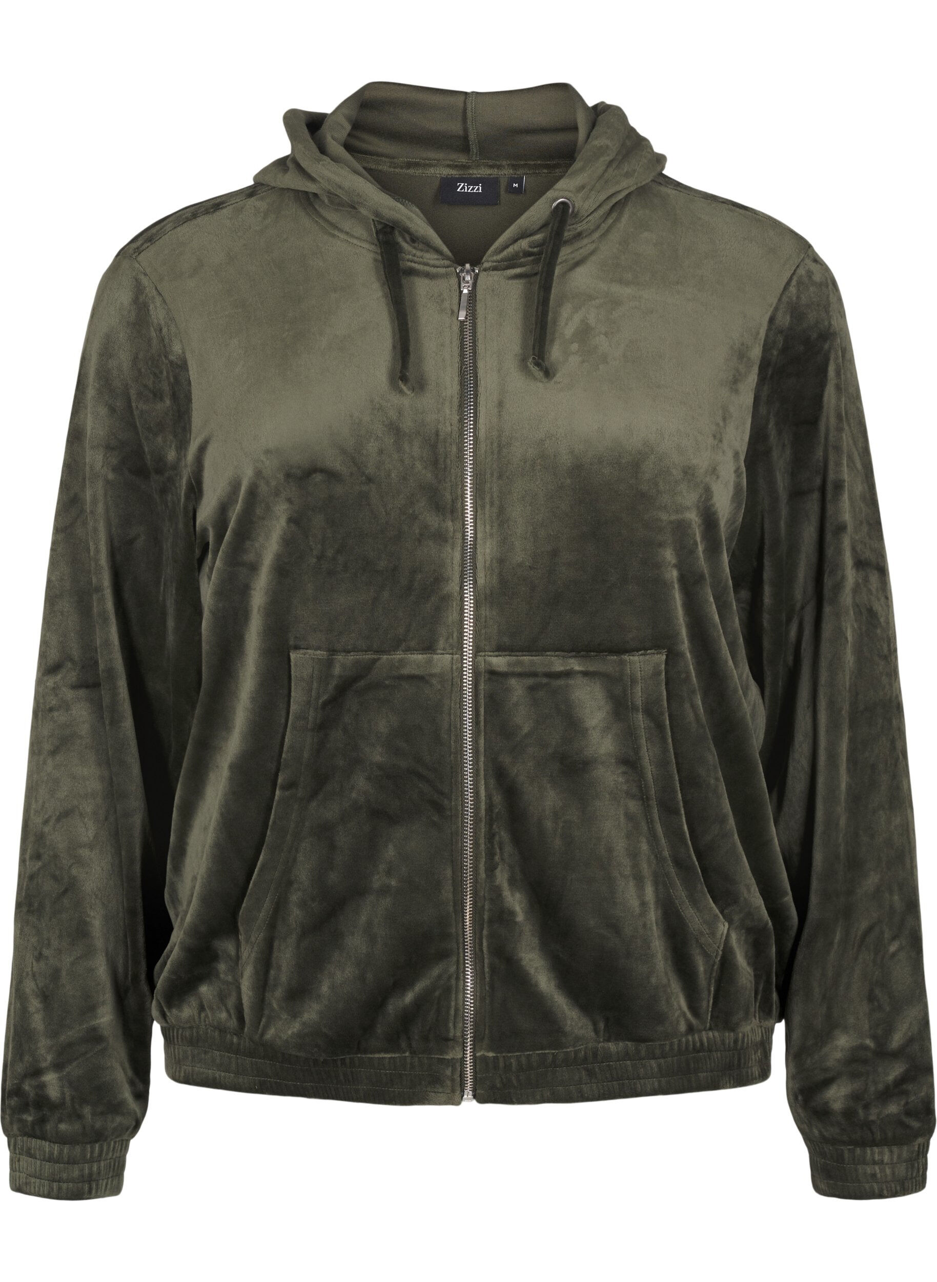 Zizzifashion Velour cardigan with hood, Rosin, Packshot image number 0