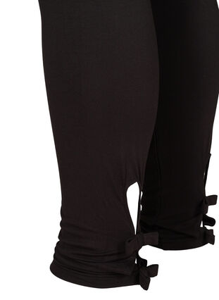 3/4-length leggings in viscose with bow, Black, Packshot image number 3