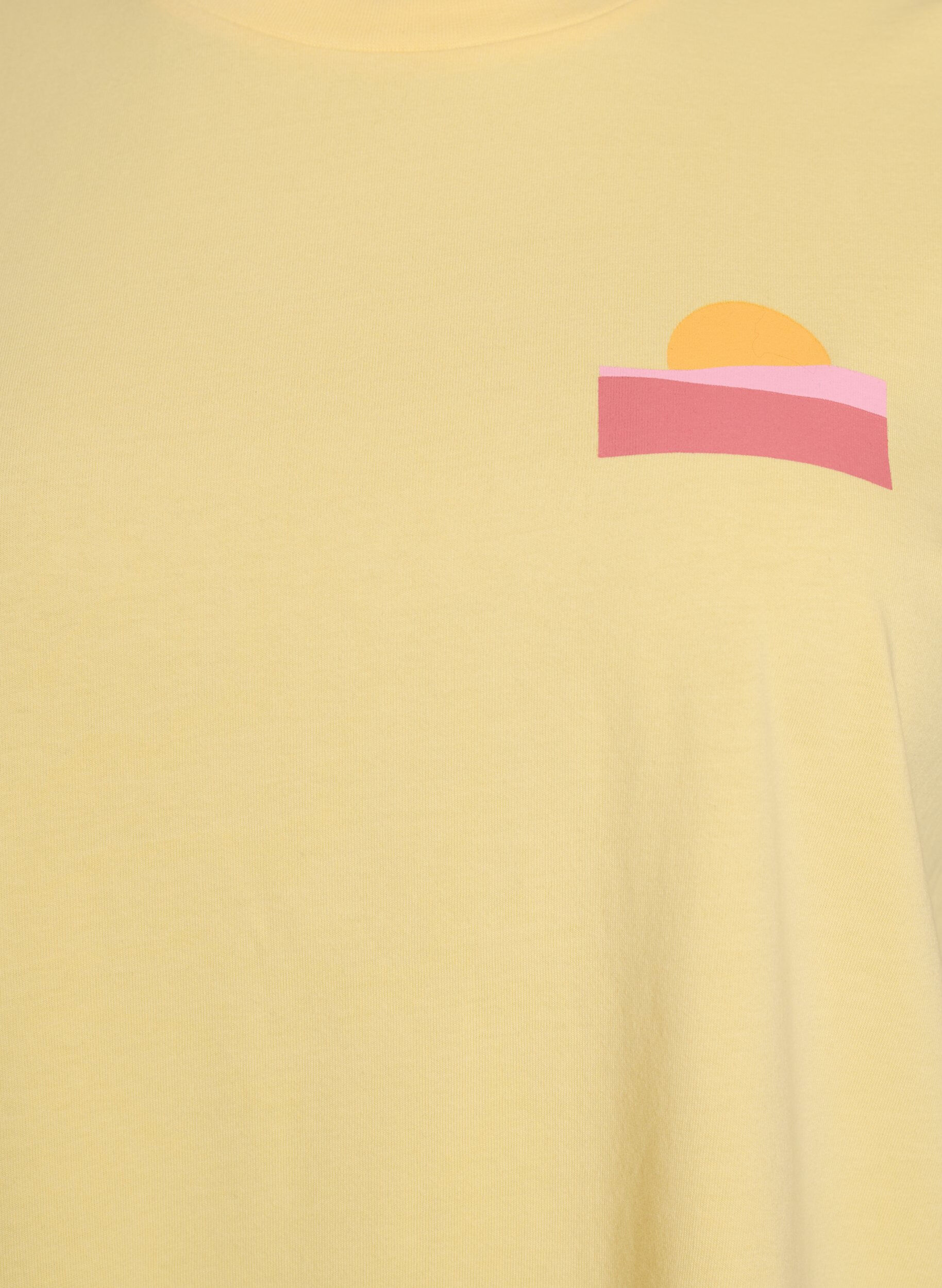 Zizzifashion Organic cotton T-shirt with back print, Yellow, Packshot image number 2