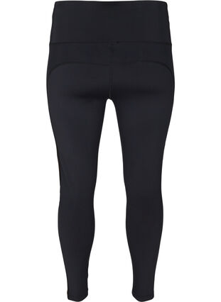 Cropped sport tights with high waist, Black, Packshot image number 1