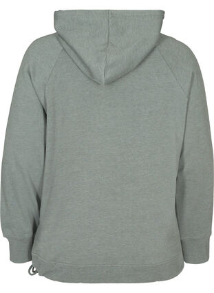Marled sweatshirt with a hood and pocket, Balsam Melange, Packshot image number 1