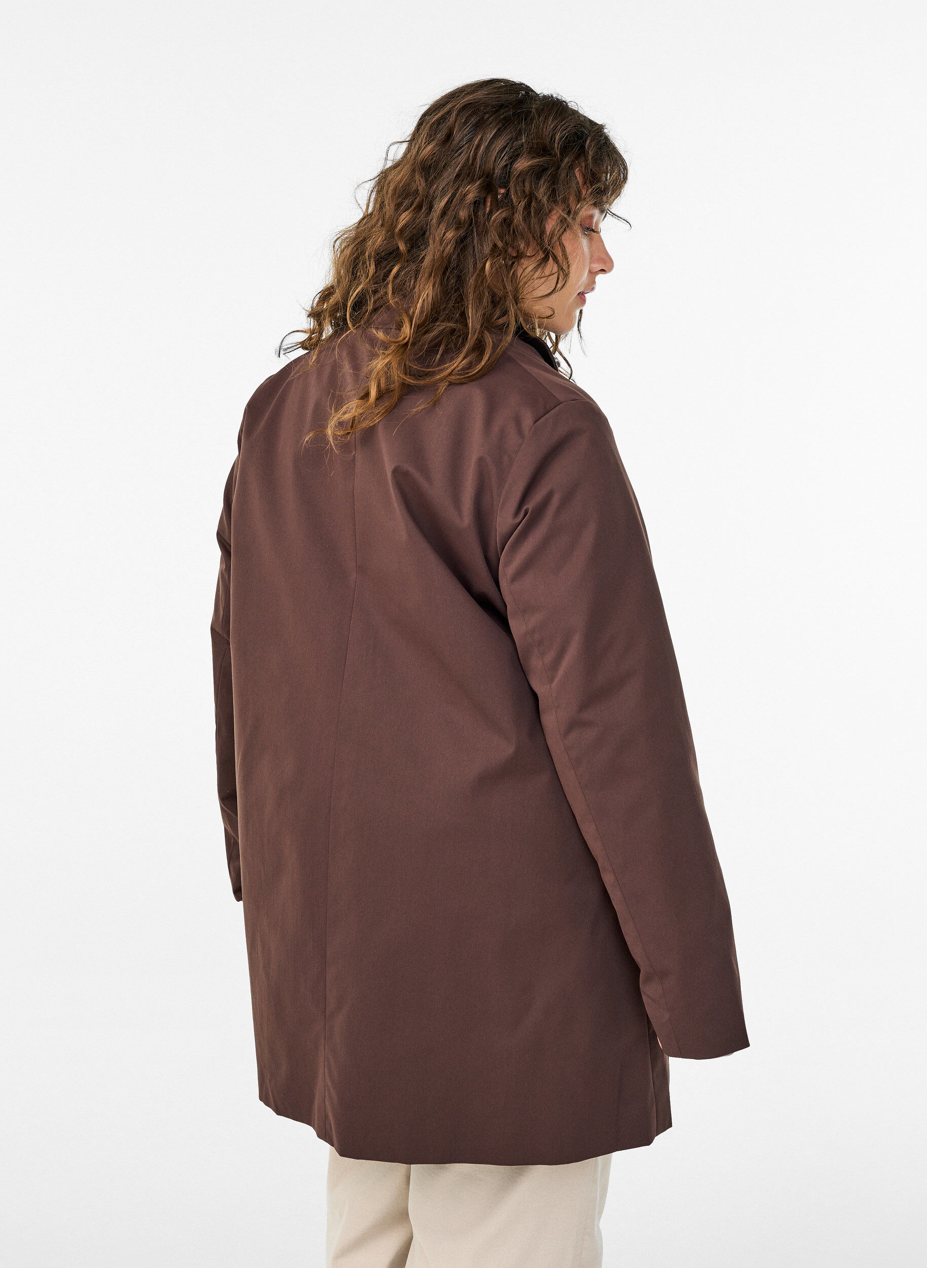 Zizzifashion Water-repellent spring jacket with an A-line cut, Brown, Model image number 2