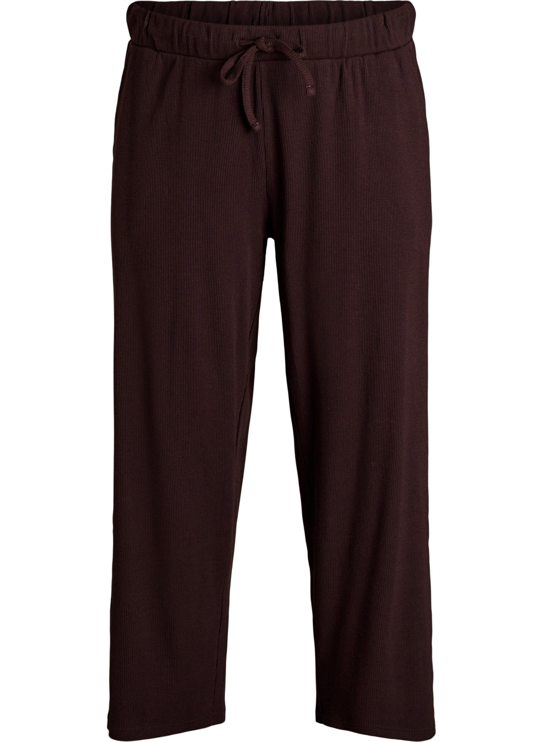 Ribbed jersey trousers with a high waist