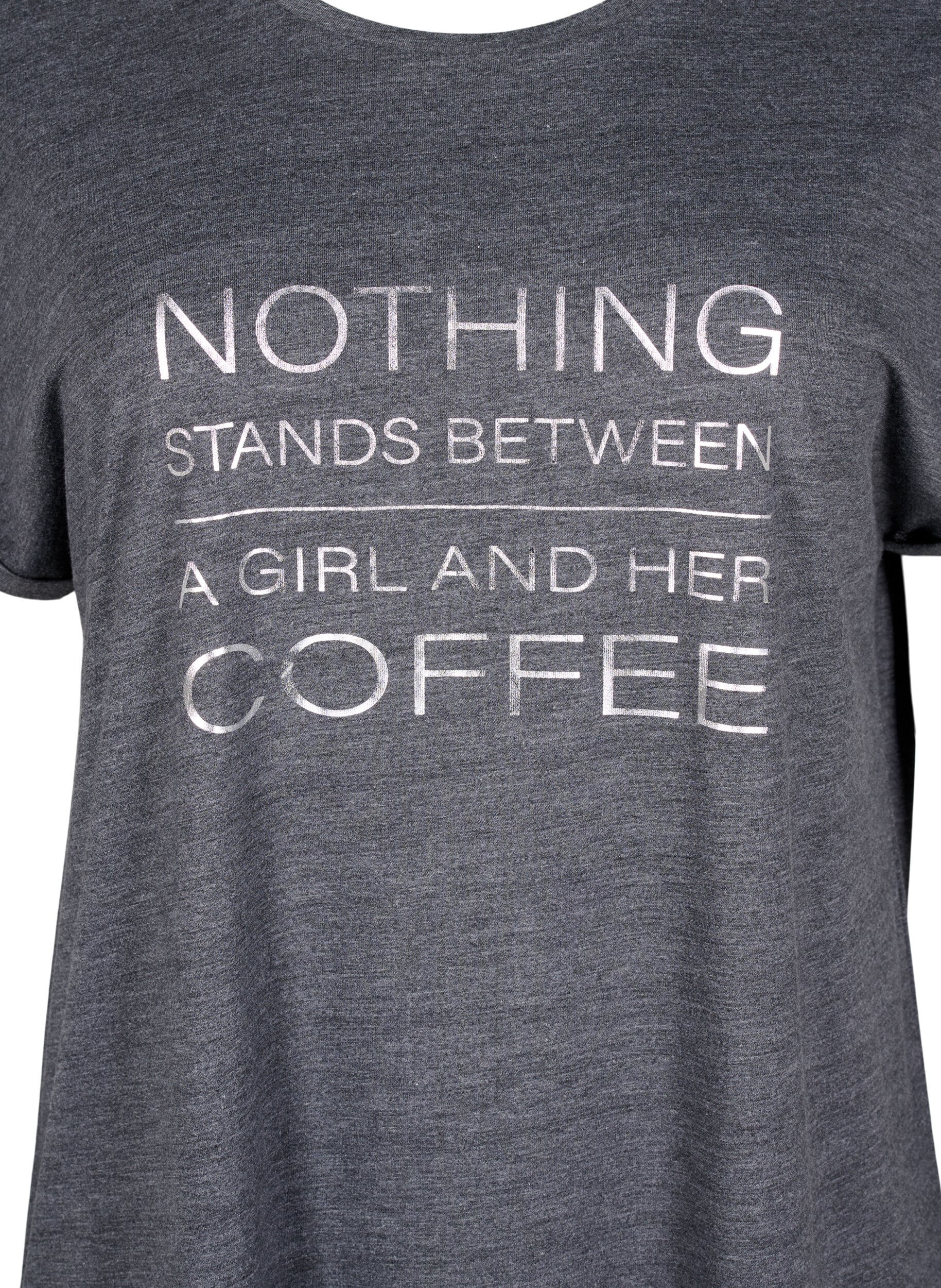 Zizzifashion Short sleeve nightgown with text print, , Packshot image number 2