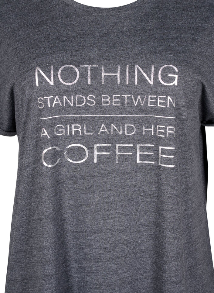 Short sleeve nightgown with text print, , Packshot image number 2