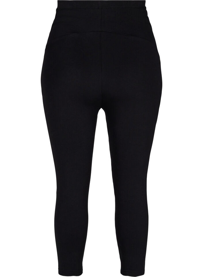Pregnancy leggings with 3/4 length, Black, Packshot image number 1