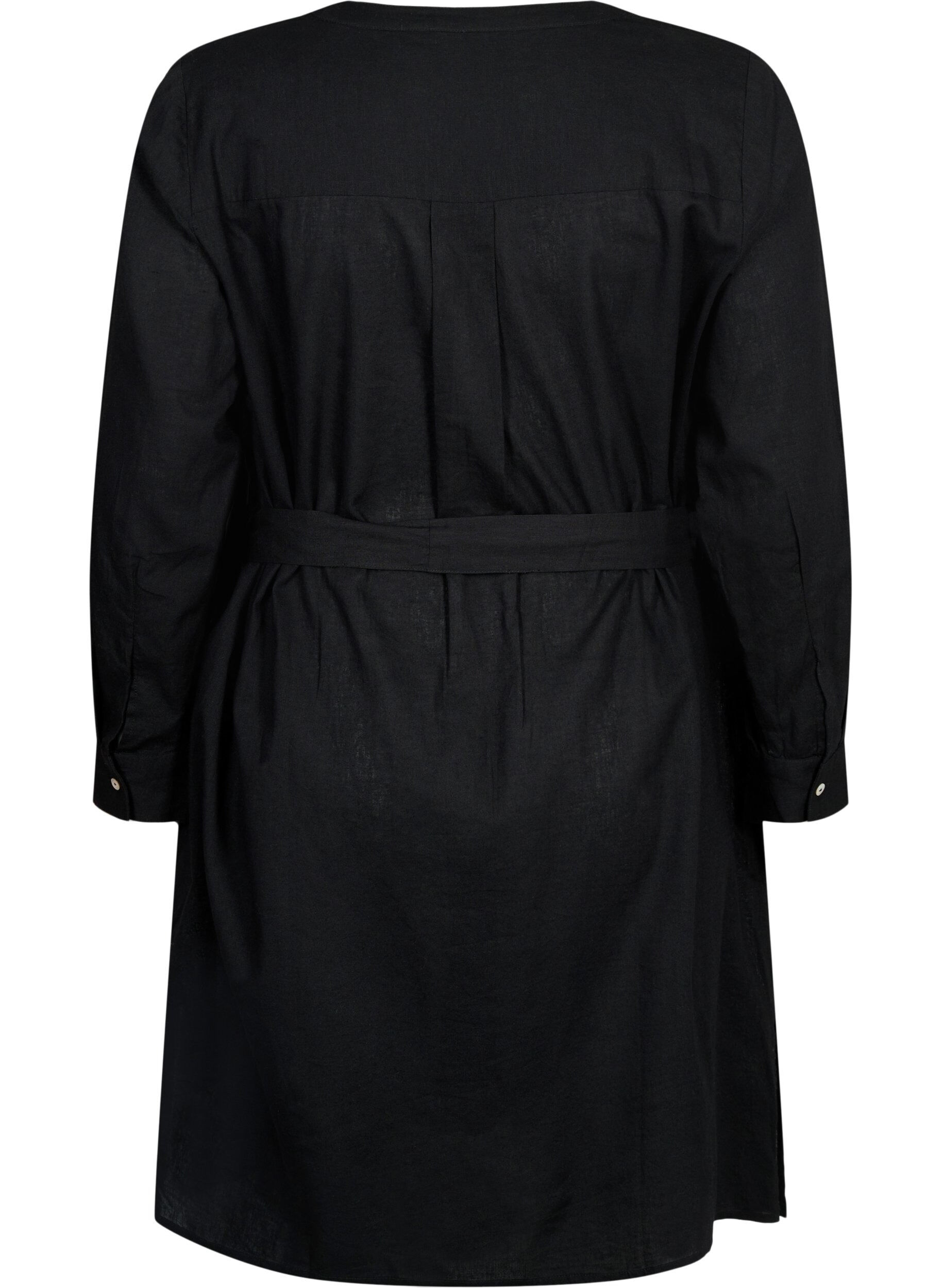 Zizzifashion Shirtdress with long sleeves, Black, Packshot image number 1