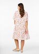 Short cotton muslin dress with flowers, White, Model image number 2