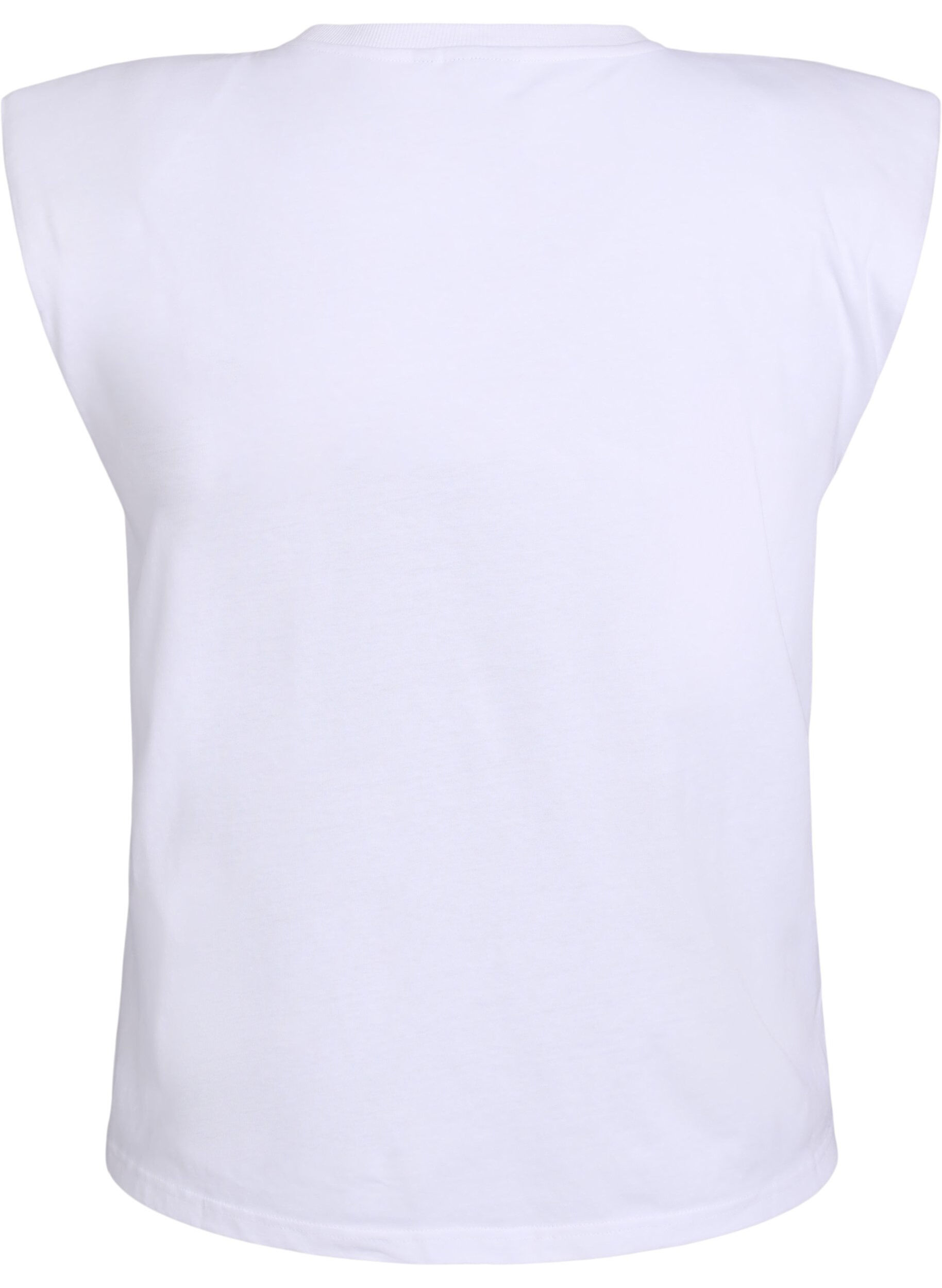 Zizzifashion Sleeveless jersey blouse with shoulder pads, White, Packshot image number 1
