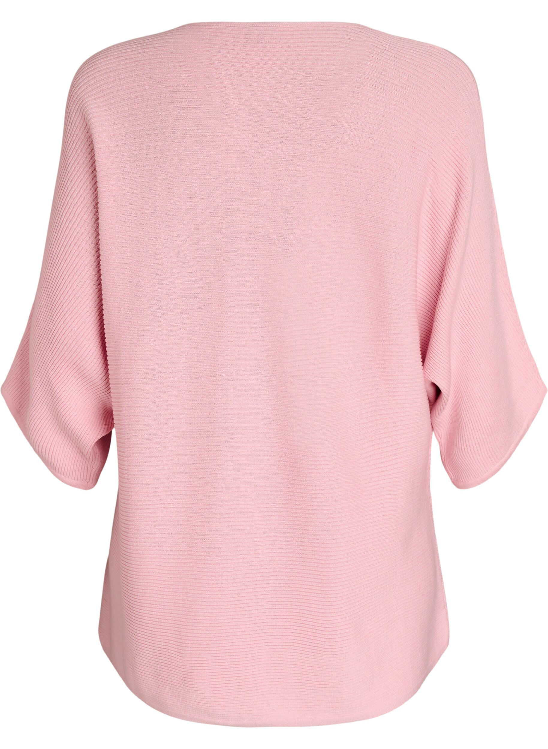 Zizzifashion Knitted top with a boat neck and 1/2 sleeves, Pink, Packshot image number 1