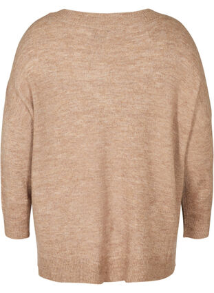Marled, oversize knitted blouse with wool, Light Brown Mel. , Packshot image number 1