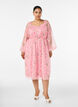 Chiffon party dress with long sleeves, Rose, Model image number 0