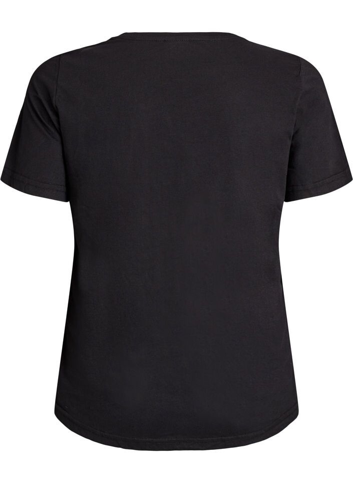 T-shirt with motif., Black, Packshot image number 1
