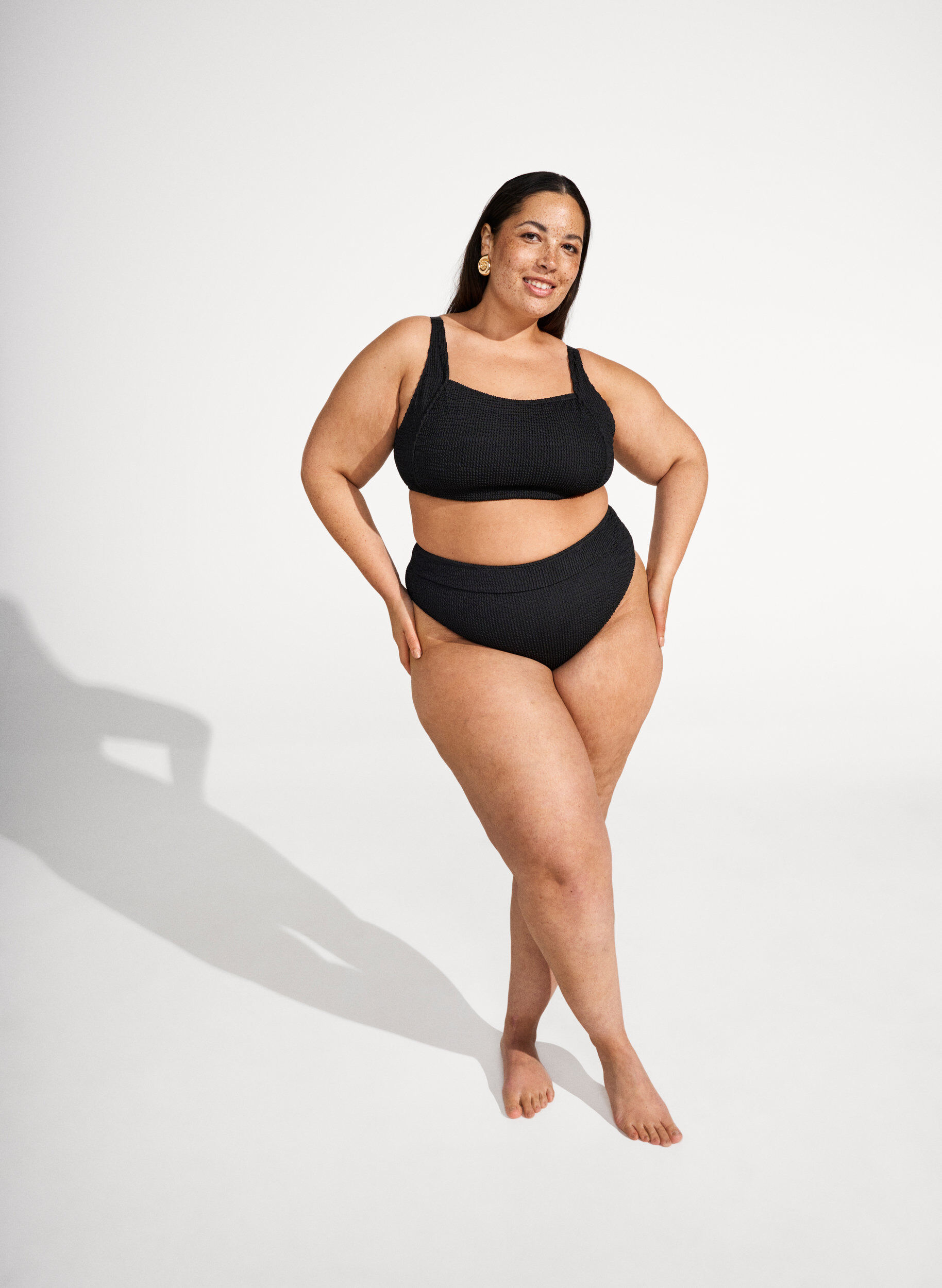 Zizzifashion Brazilian bikini briefs in crepe, Black, Image image number 0