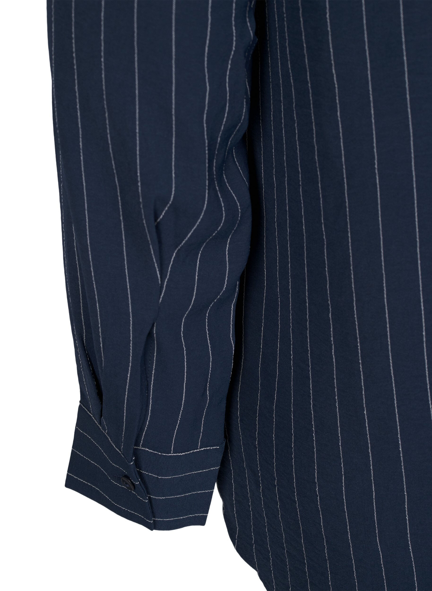 Zizzifashion Pinstripe shirt blouse, Blue, Packshot image number 3