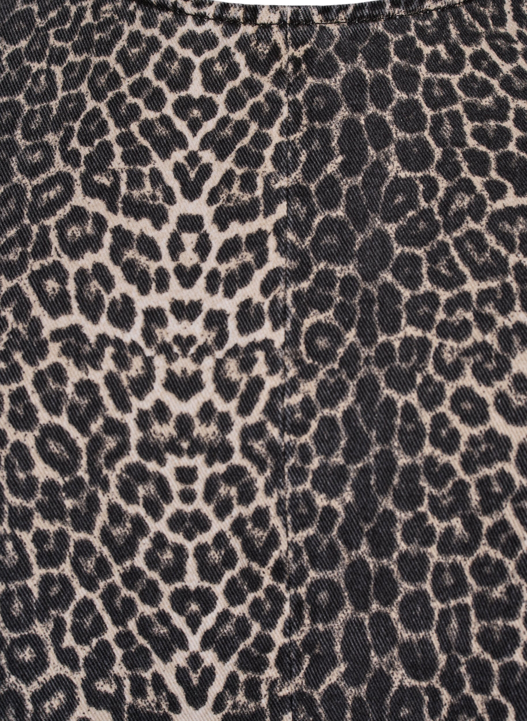 Zizzifashion Sleeveless leopard print denim top, Brown, Packshot image number 2