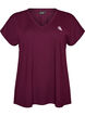 Loose training t-shirt with V-neck, Purple, Packshot image number 0