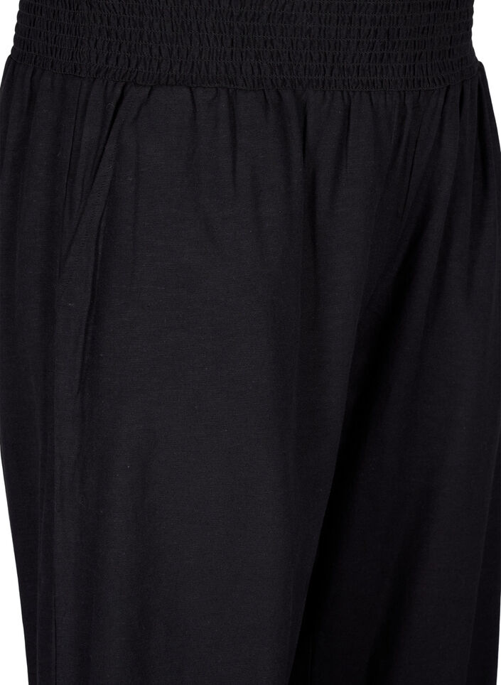 Smock pants with linen, Black, Packshot image number 2