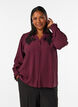 Shirt blouse with embroidered floral appliqu&eacute;s, Red, Model image number 0