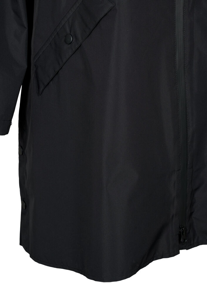 Rain jacket with pockets and a hood, Black, Packshot image number 3