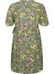 Pregnancy dress in viscose with wrap, Green Flower Print, Packshot image number 1