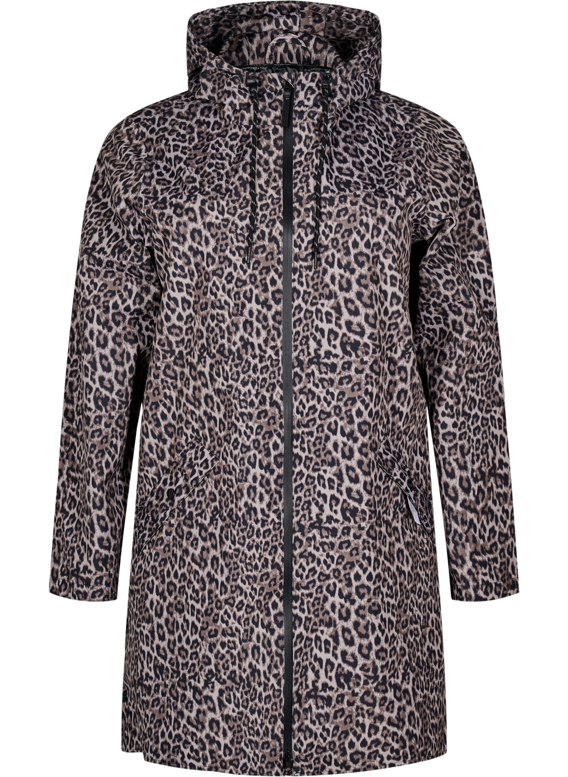 Zizzifashion Rain jacket with pockets and hood, Brown, Packshot image number 0