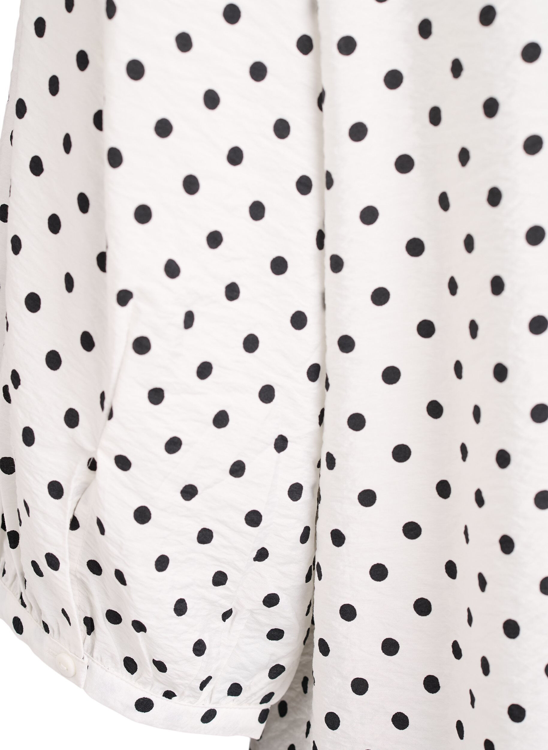 Zizzifashion Shirt with dotted pattern and 3/4 sleeves, White, Packshot image number 3