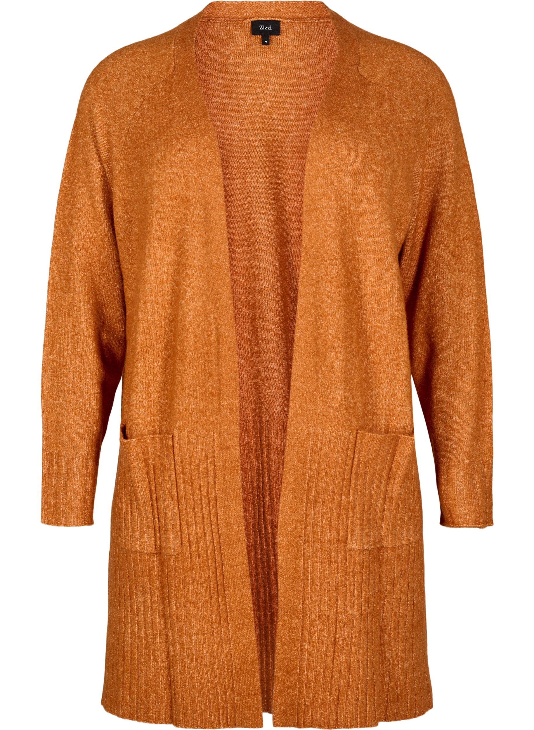 Zizzifashion Long cardigan with pockets, Autumnal Mel., Packshot image number 0