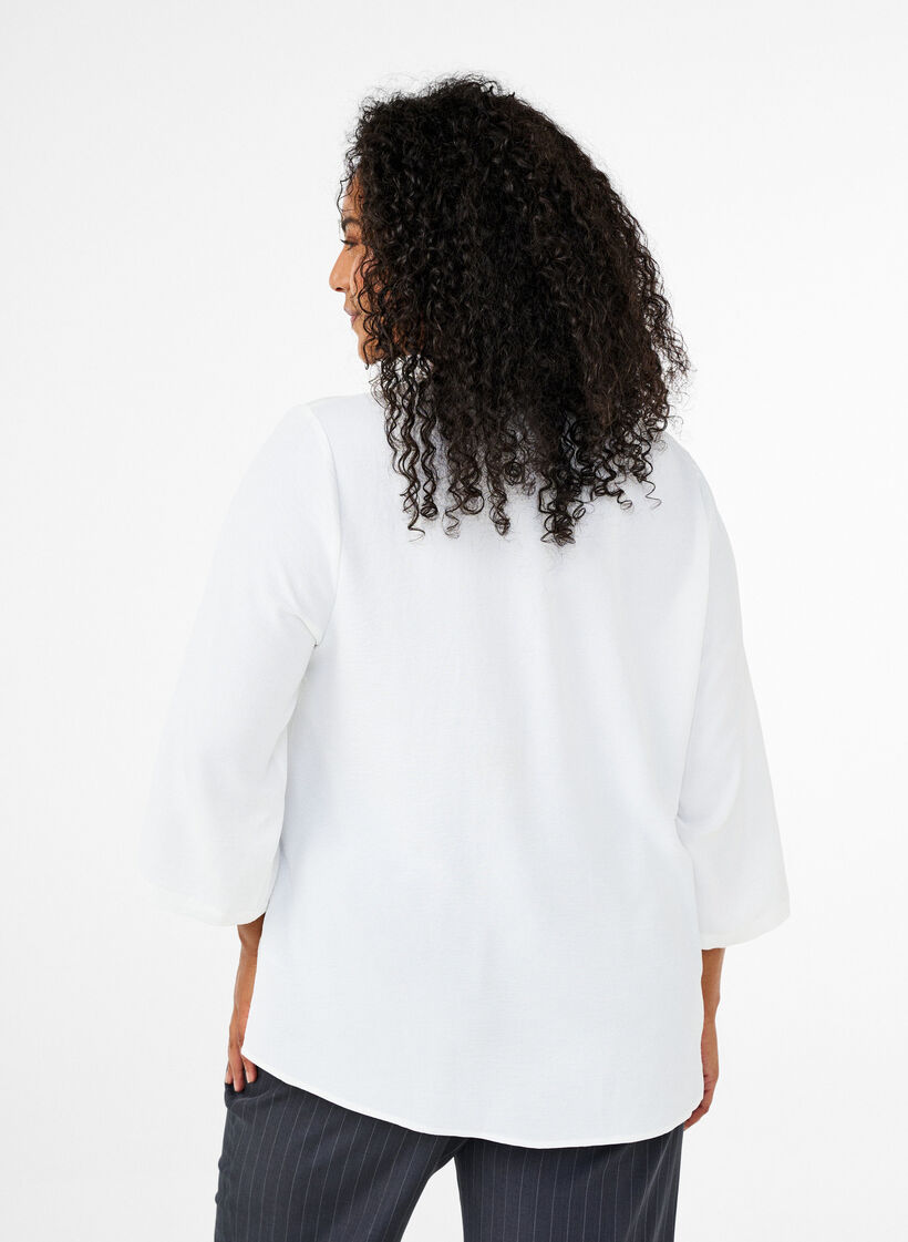 Blouse with 3/4 sleeves, Vanilla, Model image number 2